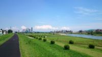 多摩川の土手